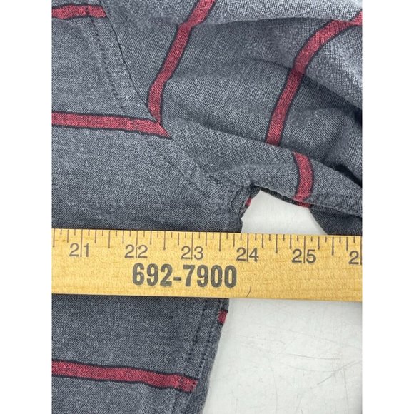 Tony Hawk Men's Button Down Shirt Long Sleeve Gray Red Stiped Size XL Skateboard - Picture 6 of 8